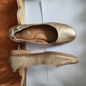 Söfft Gold Leather Ballet Flats